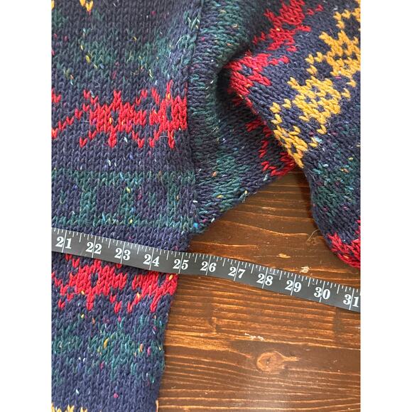 VTG Gaeltarra Ireland Irish Wool Men’s Sweater XXL 44 Geo Print Classic Preppy - Picture 9 of 12